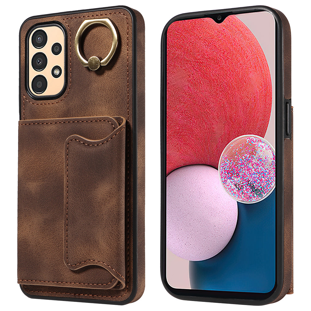 001 For Samsung Galaxy A13 4G A13 5G A04 4G A04s 4G Card Holder Ring Kickstand Phone Case PU Leather Coated TPU Cover 001 For Samsung Galaxy A13 4G A13 5G A04 4G A04s 4G Card Holder Ring Kickstand Phone Case PU Leather Coated TPU Cover